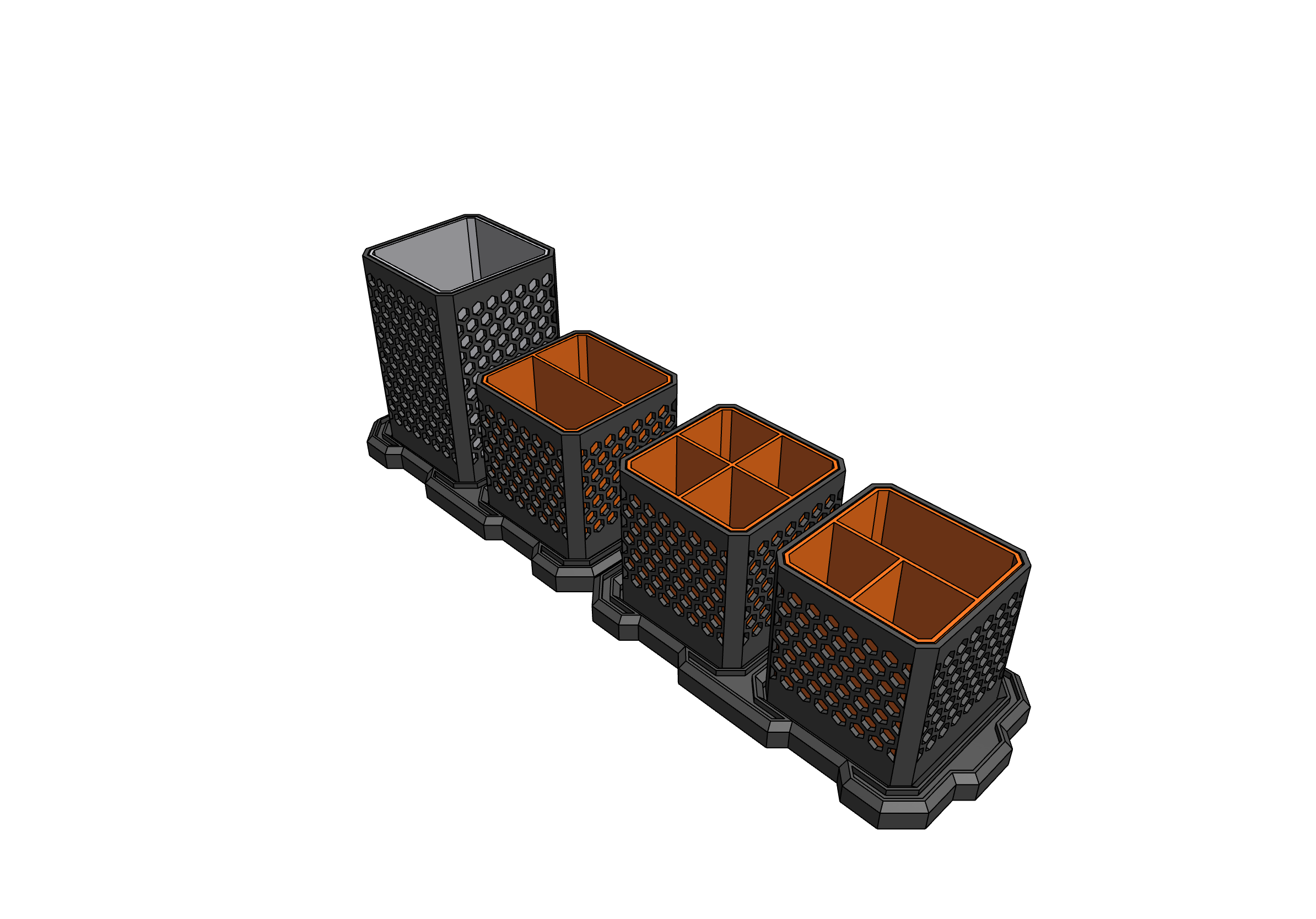 Stackable Hex Tray Part Organizer by DON4IR, Download free STL model