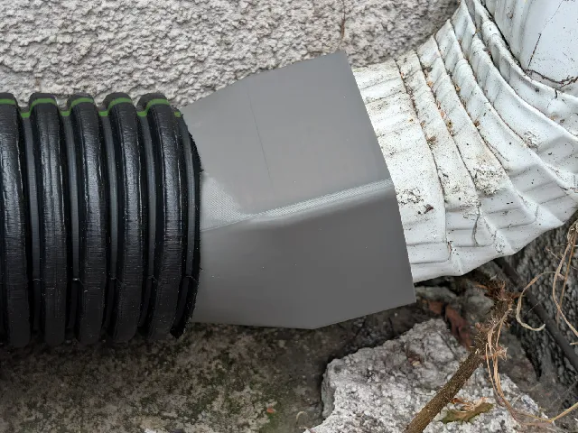 Downspout to 3inch drainpipe connector