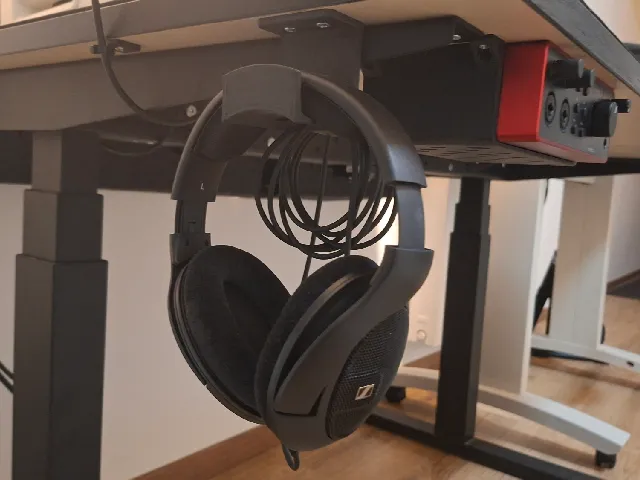 Parametric underdesk headphone holder