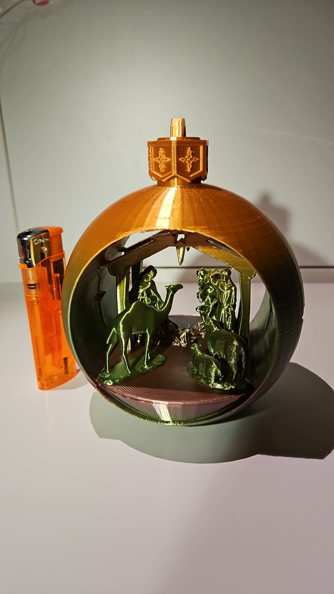 Nativity scene in a Christmas ball