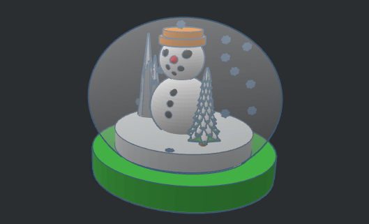 Snow man in a globe