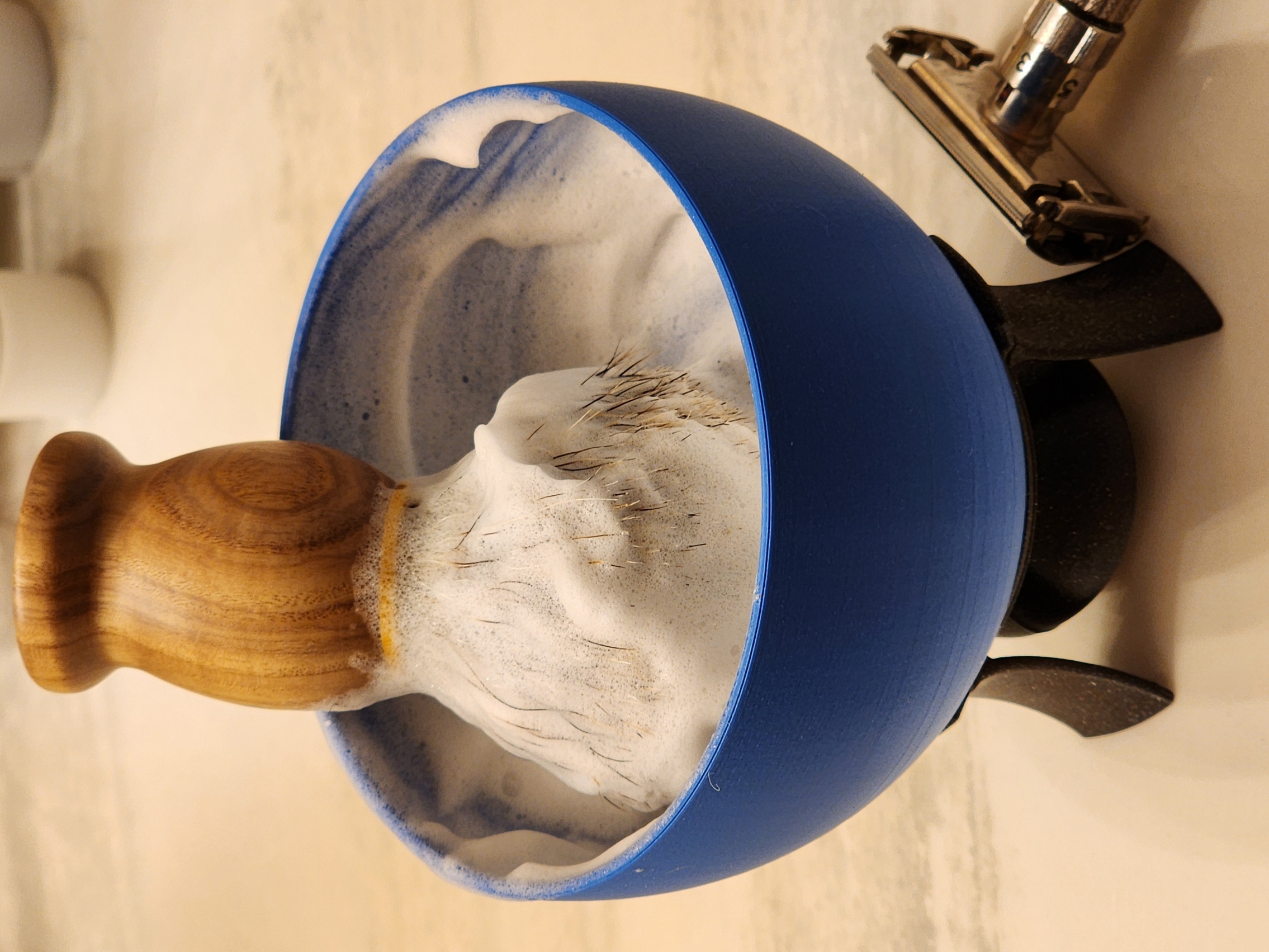 Shaving/Lathering Bowl with handle & stand