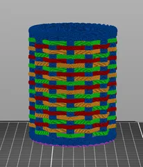 Multicolor Woven Pencil Holder - Tall