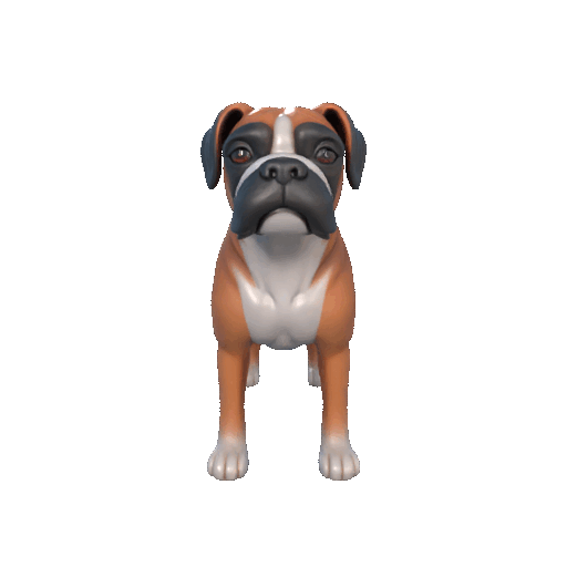 Boxer Figurine – 3D Printable Strong Dog Model