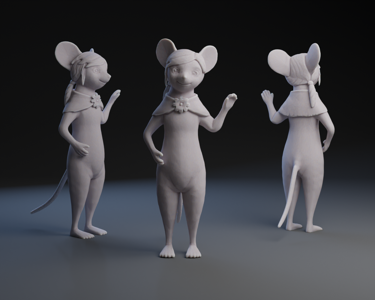 Girl Mouse in Flower Shaw