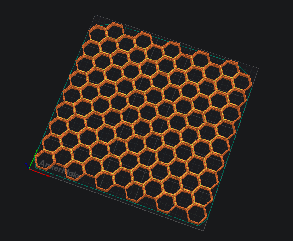 Honeycomb Storage Wall - 235 mm × 235 mm, and 220 mm × 220 mm  - Adjusted to maximize the usage of print beds from the AnkerMake M5 and M5C printers 3D model thumbnail