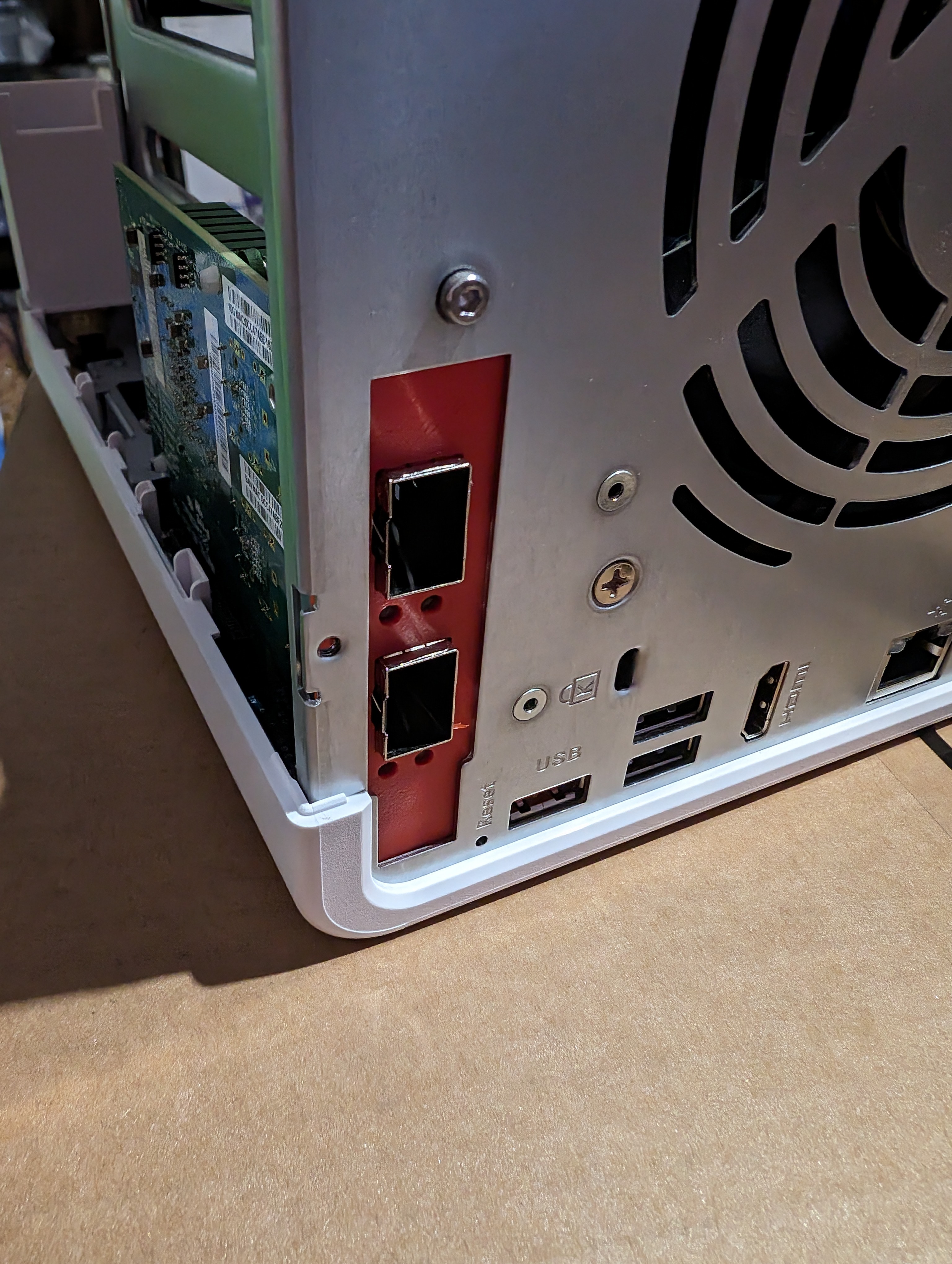 Supermicro AOC-STGN-i2S to QNAP Bracket