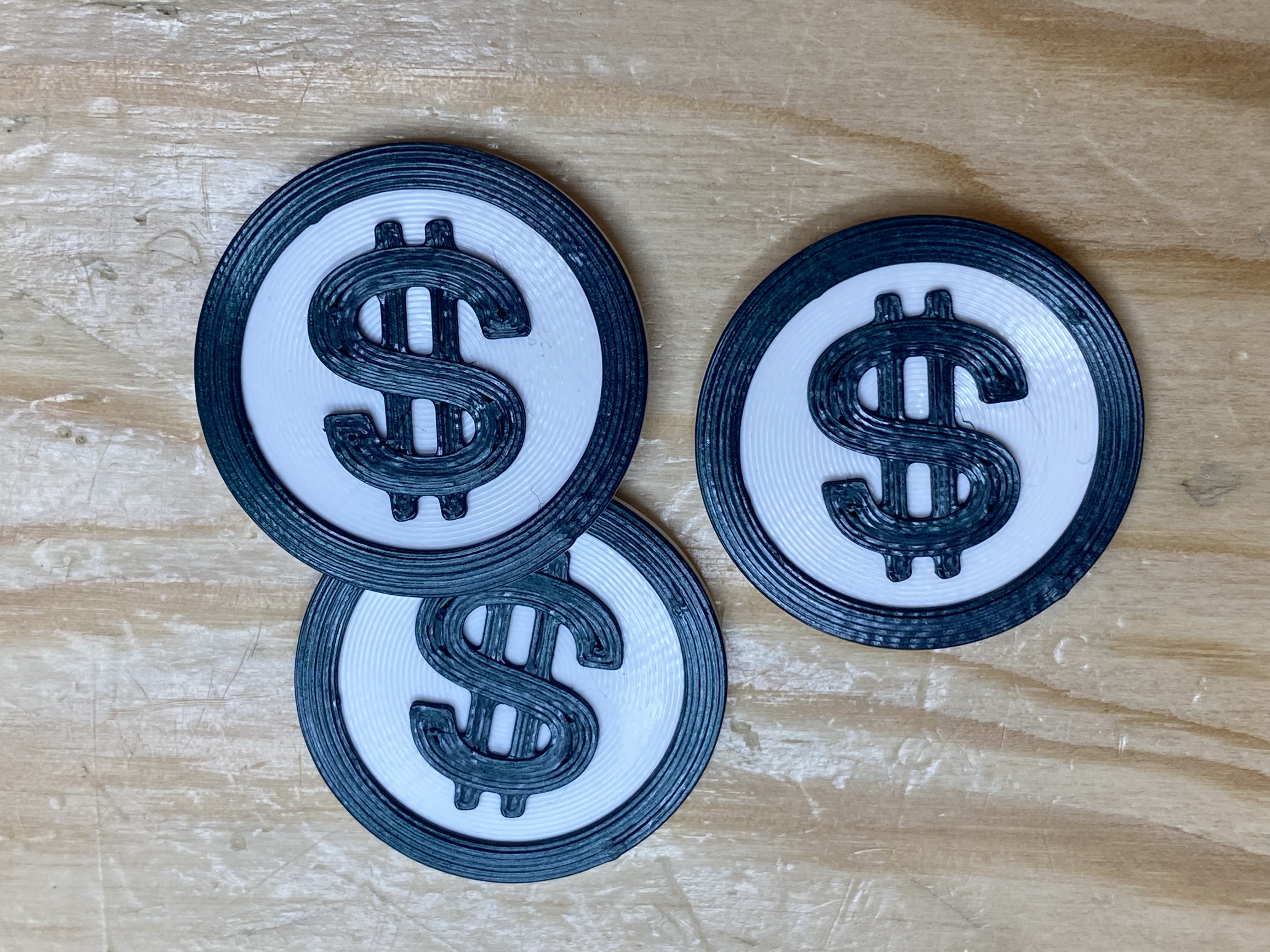 $-coin in shape of Danish 20 DKK coin