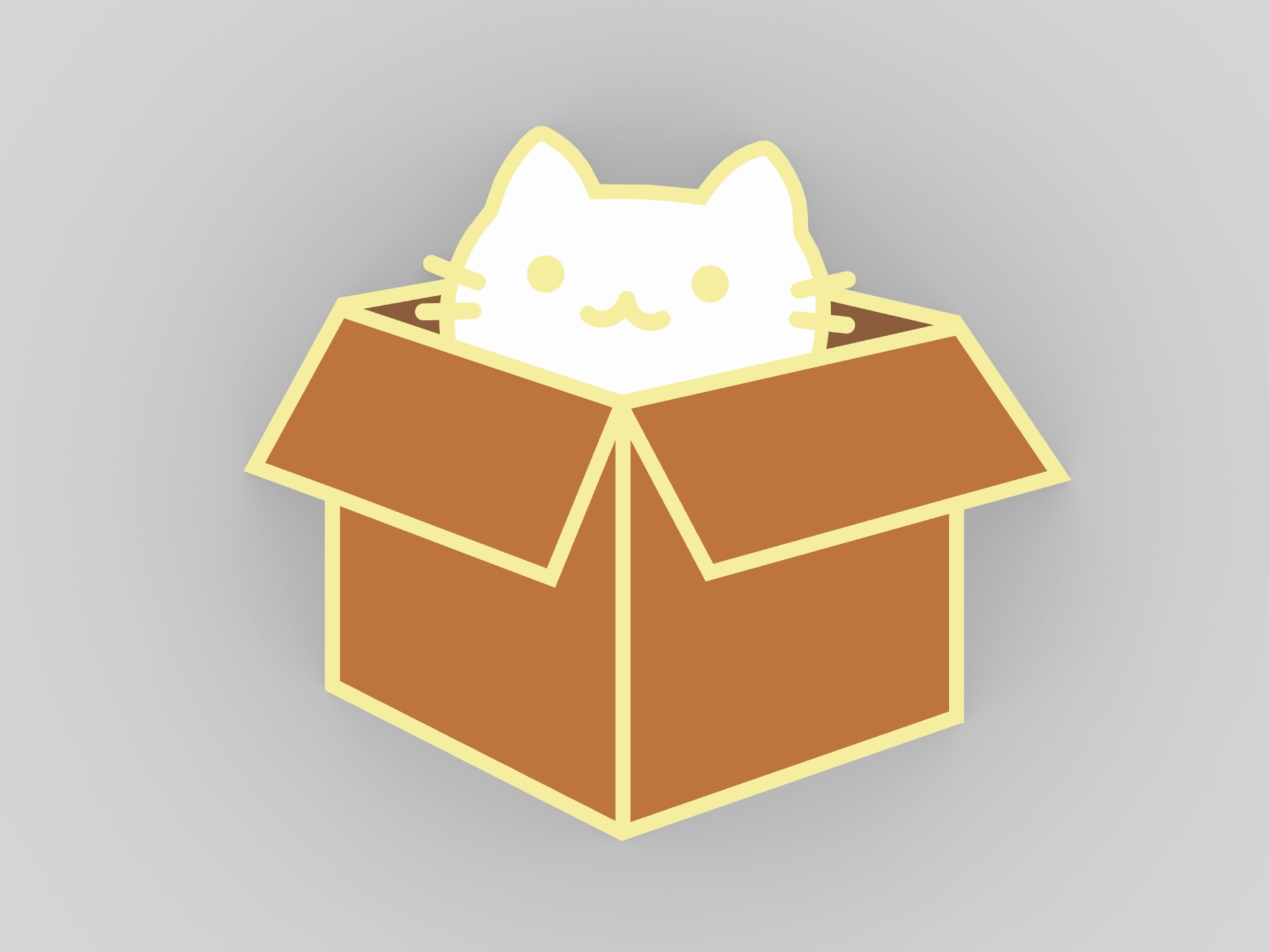 Cat in Box Enamel Pin by GHost_74 | Download free STL model ...