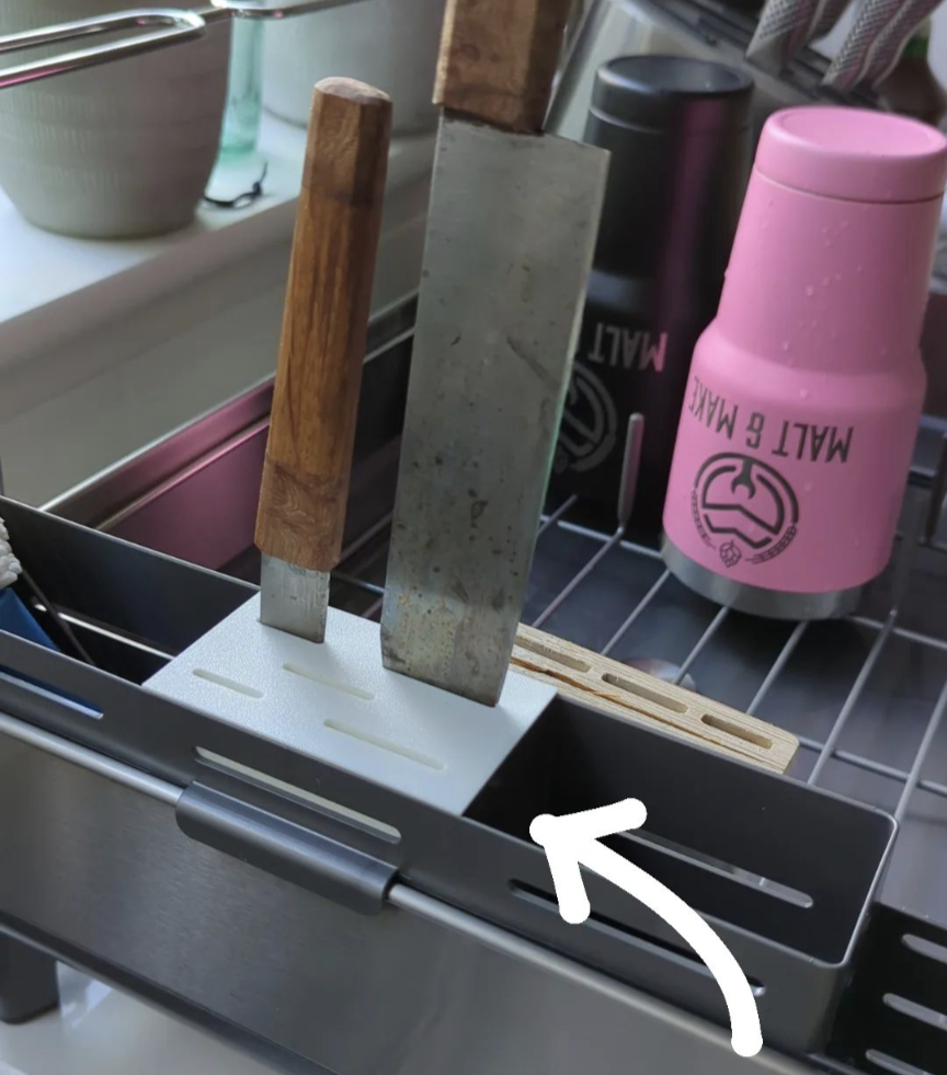 Knife Holder Insert for SimpleHuman Drying Rack by Malt and Make