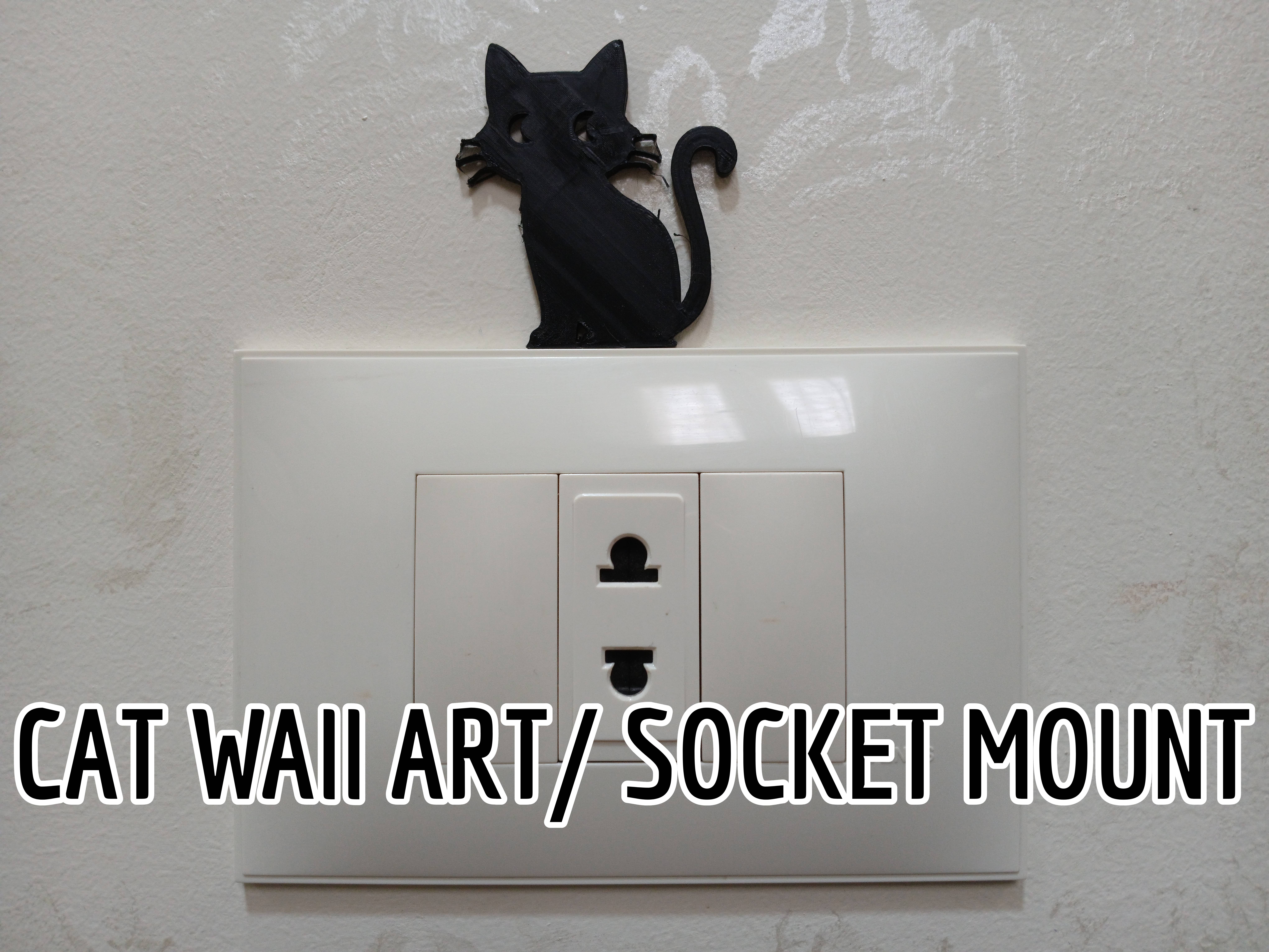 Cat Wall Art / Socket Mount
