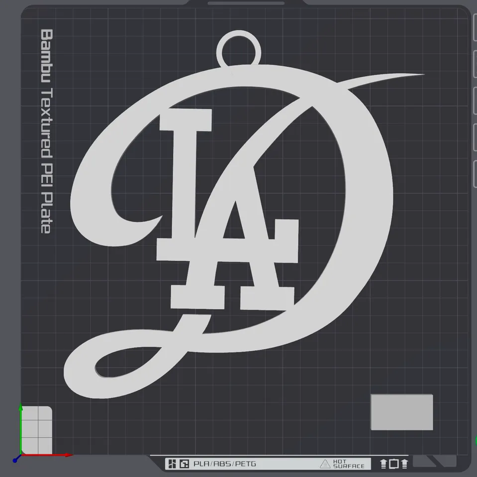 Los Angeles Dodgers Alternate Oversized Necklace Logo by 3D River