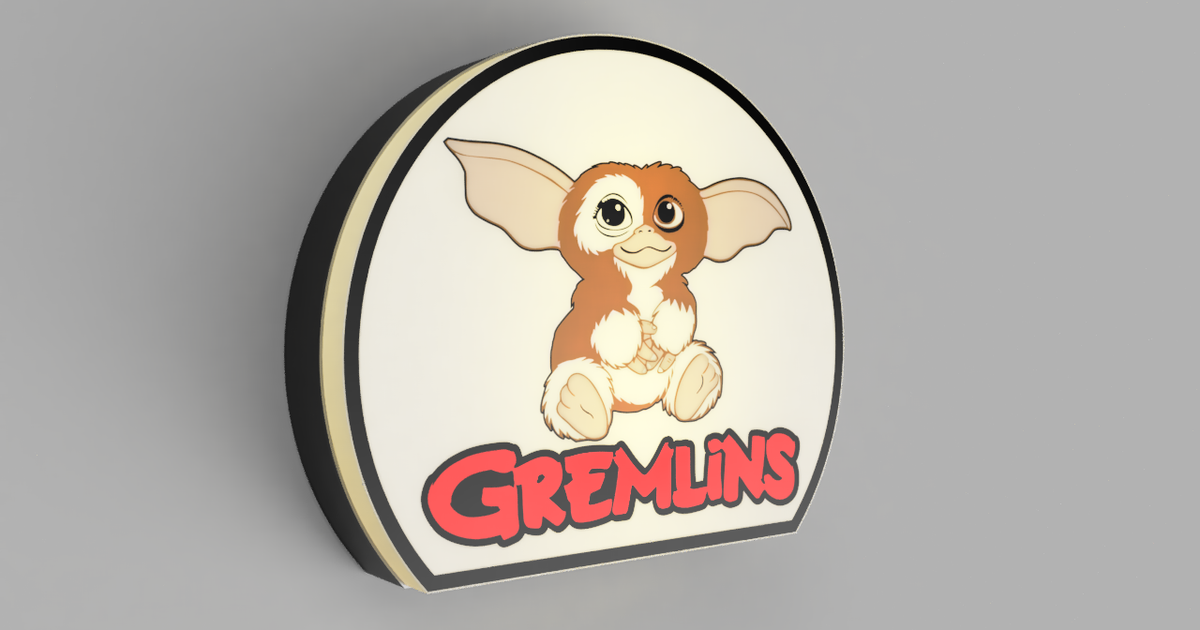 Gremlins Gizmo Lightbox Led Lamp by Valda3D Download free STL model
