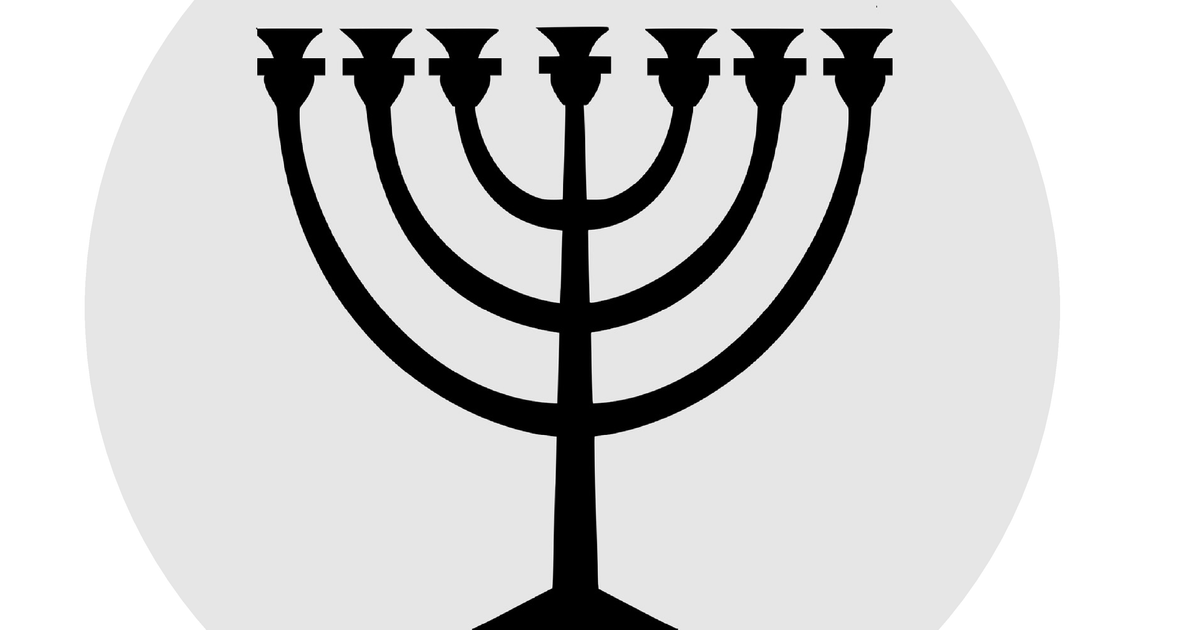 Hanukkah stamp Menorah / Chanuková pečiatka Menora =Easy print= by