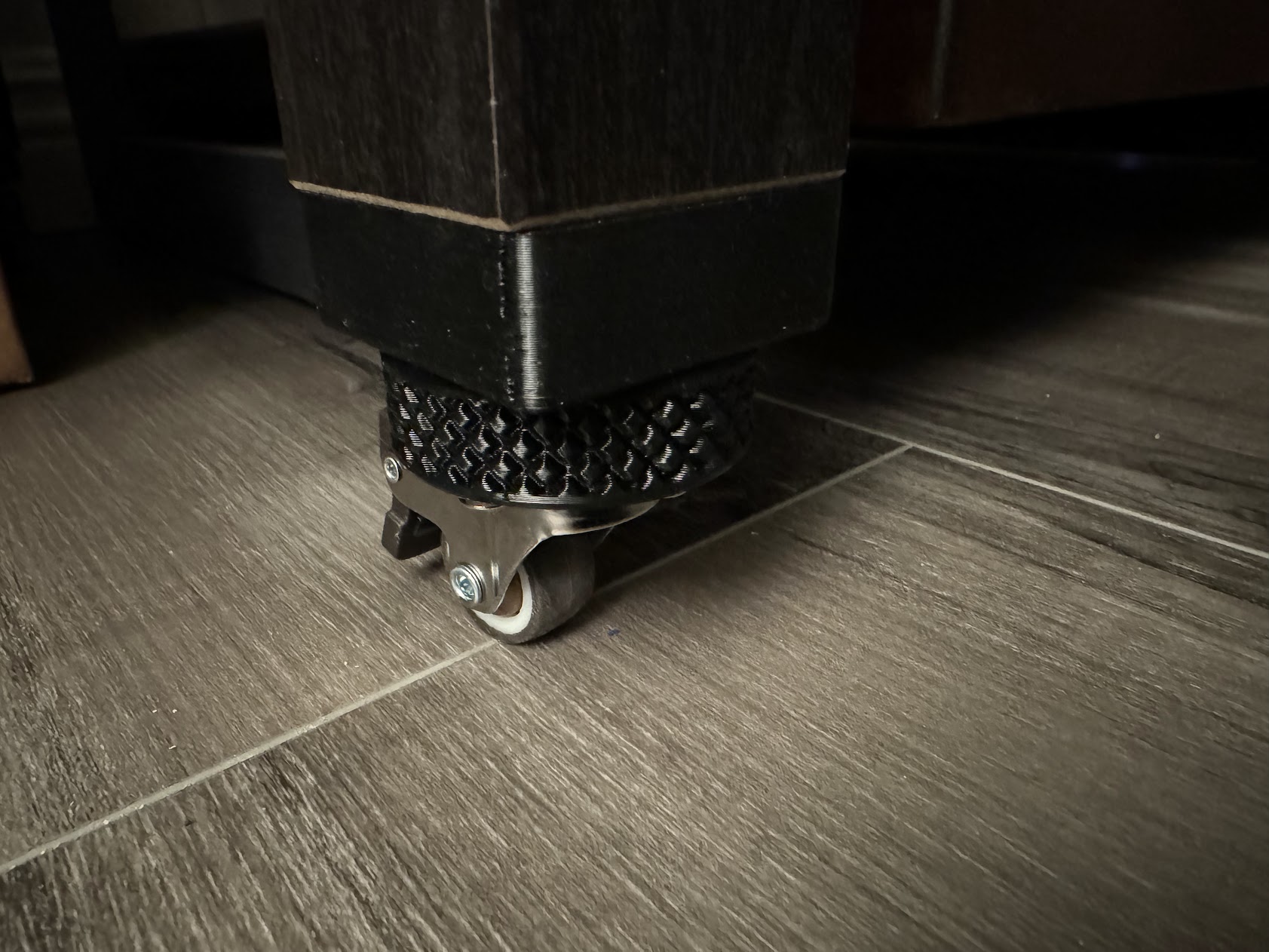 Yet another IKEA LACK table adjustable feet with wheels