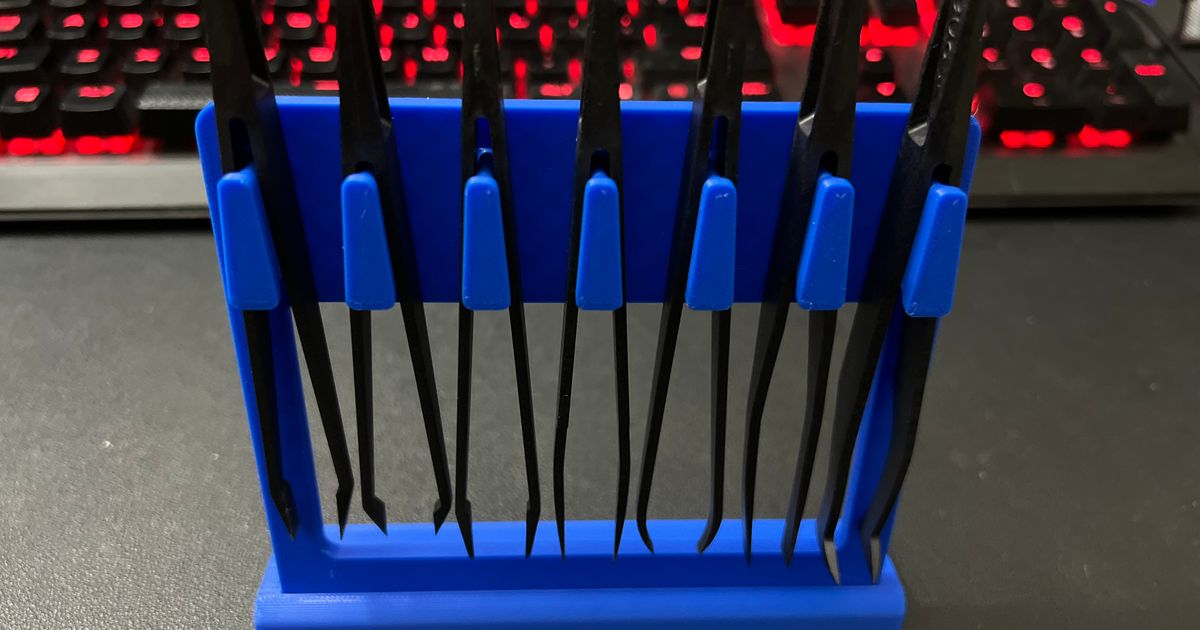 Tweezer Holder Desktop by denominator designs Download free STL model