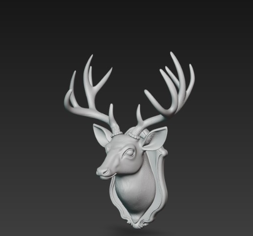 Miniatura 4 do modelo 3D deer head wall trophy