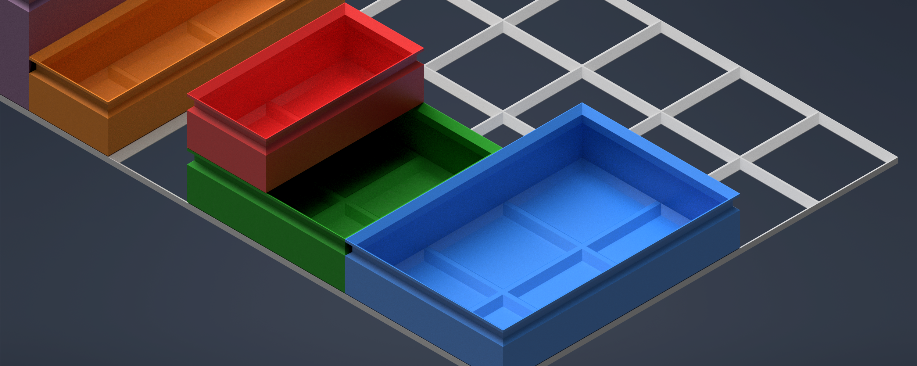 Miniatura 2 do modelo 3D Generic Stackable Assortment Boxes (Parametric)