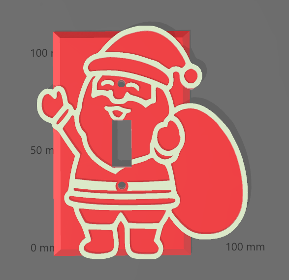Cute Santa Glow in the dark light switch cover