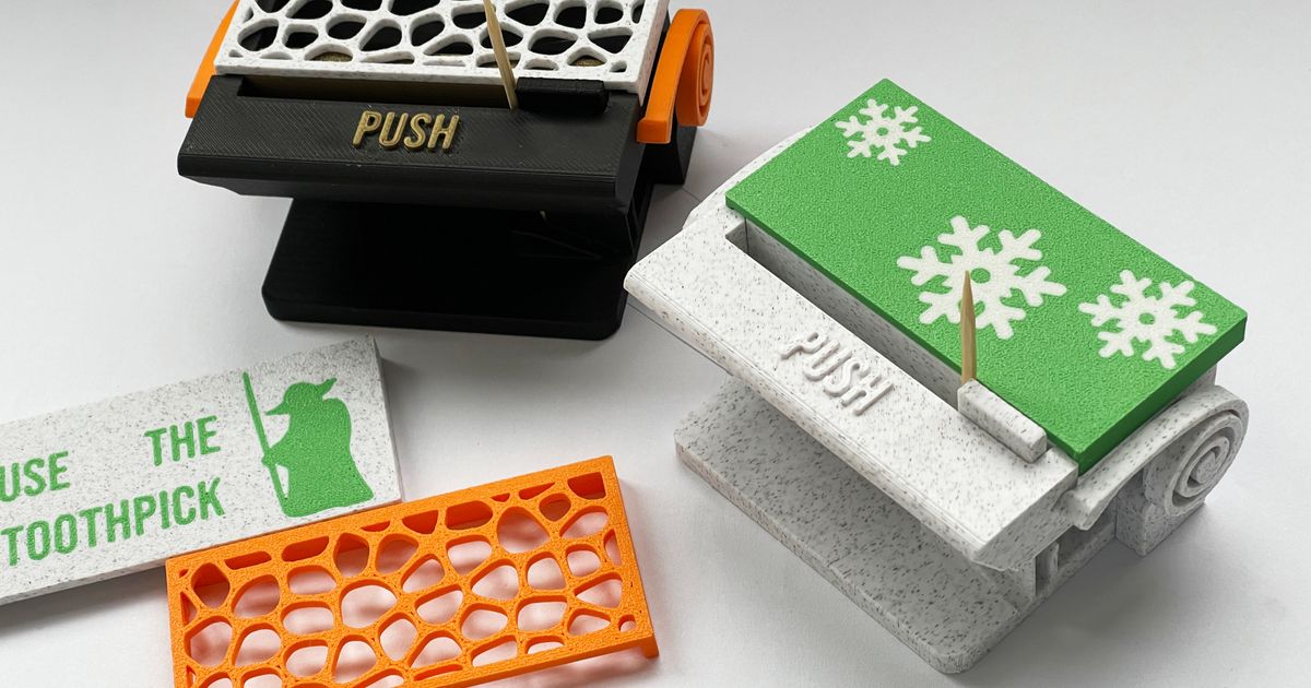 Toothpick Dispenser all parts printed by Florin Download free STL