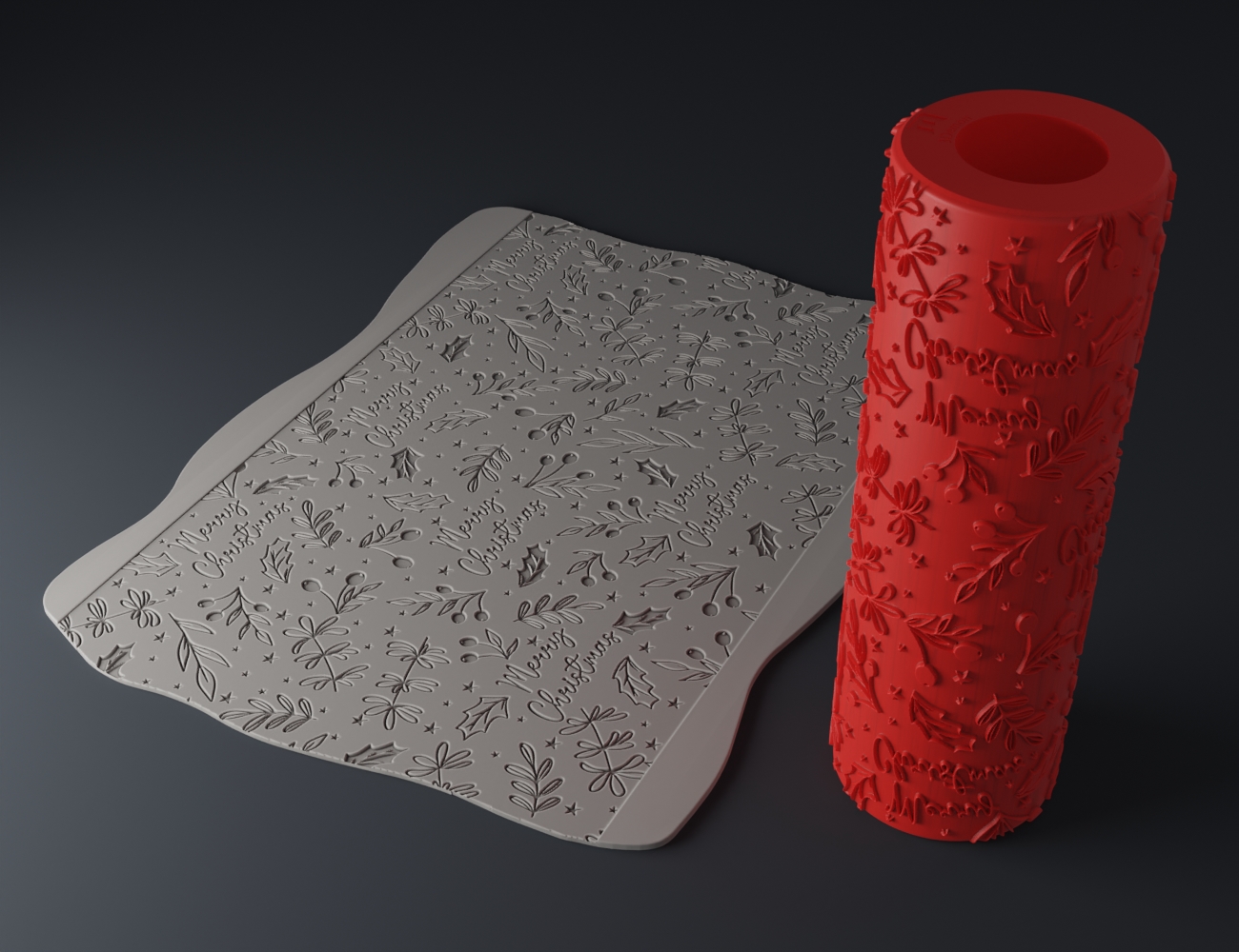 Christmas Wrapping Paper Texture Rollers by 3Demon's Texture Rollers, Download free STL model
