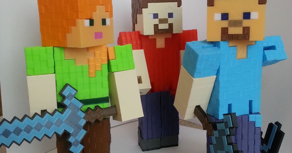 Minecraft Steve + Alex by Coufi | Printables Store