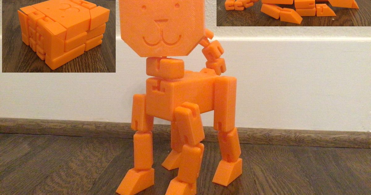 Carl the Cube(ish) Cat Print in Place, No Supports by CJ4000