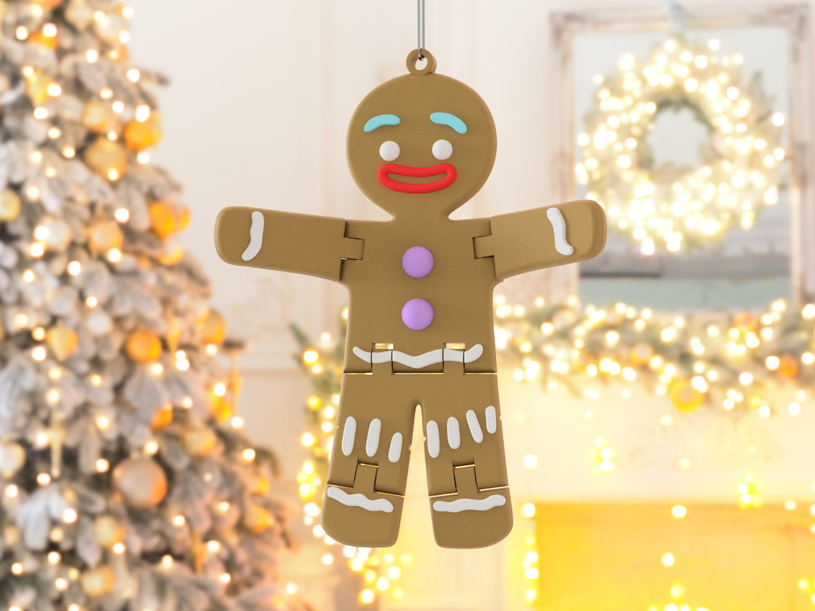 3D Printable Cobotech Twisty Gingerbread Man In A Cup Ornament by