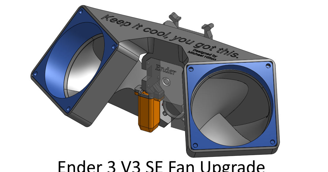 Ender 3 V3 SE light fan duct V8