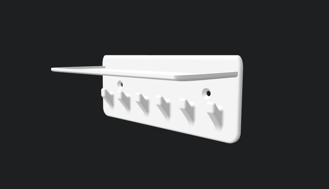 6 Hook Key hook with Shelf