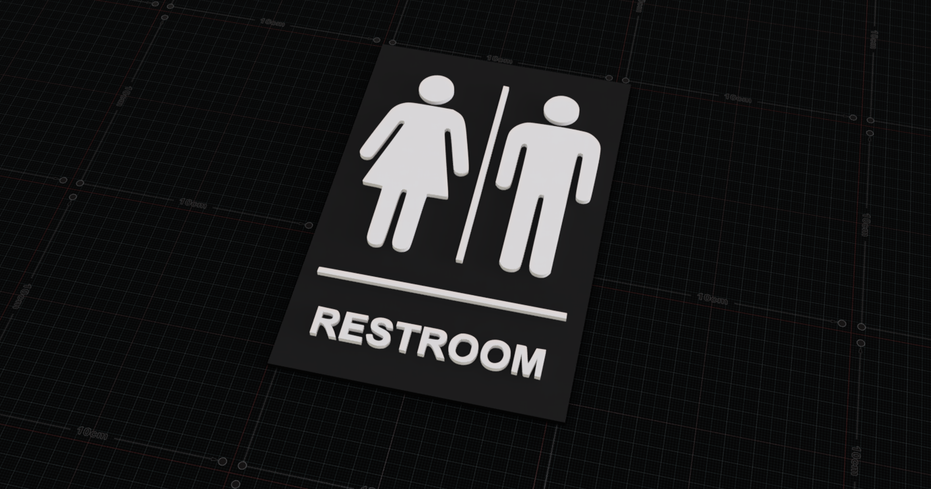 Unisex Restroom Bathroom Sign by ntalekt Download free STL model