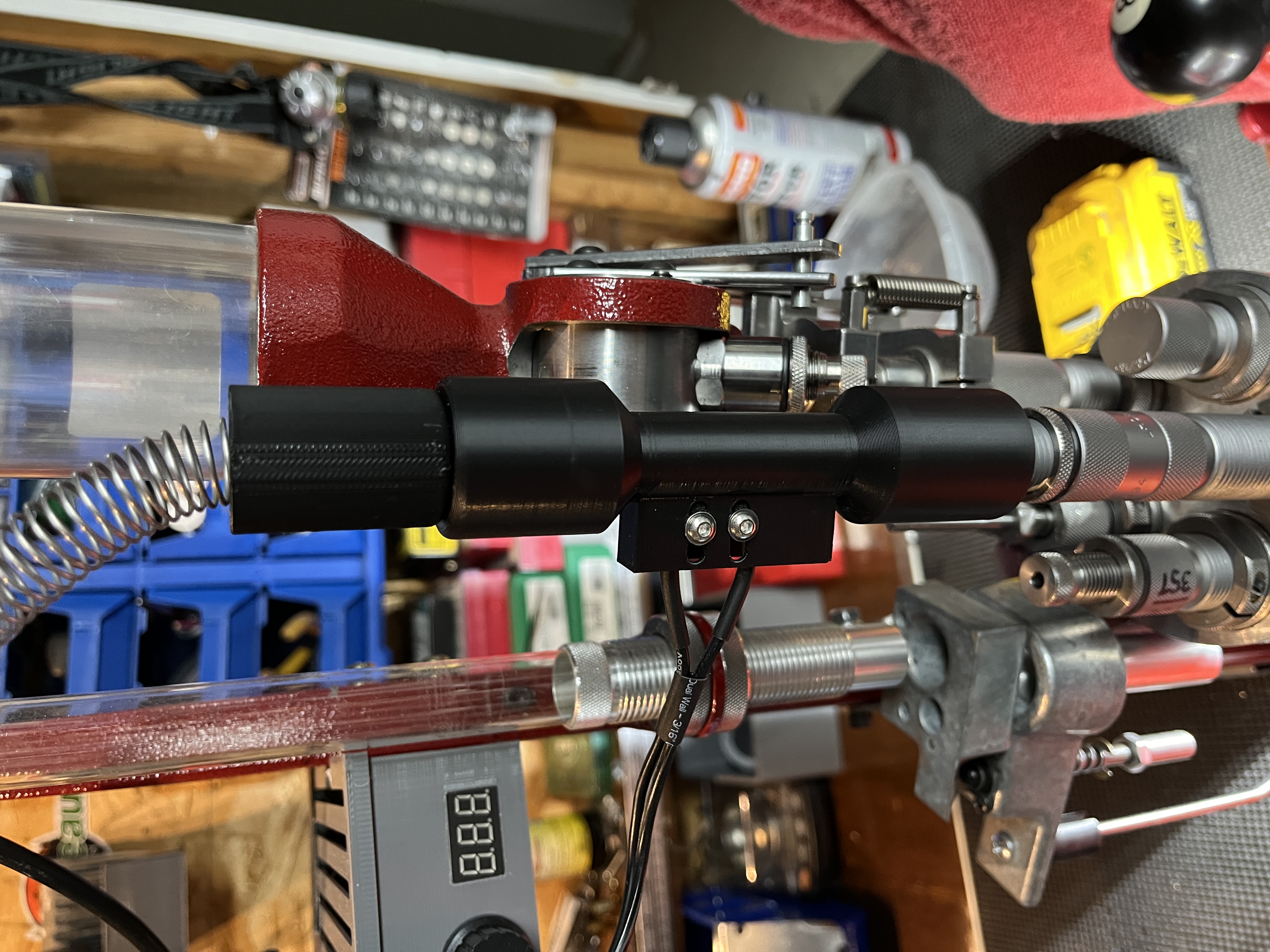 Bullet Feed Adapter for Hornady Bullet Feed Dies with Spring Adapter & Micro Switch Mount