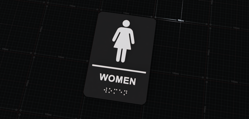 Women Restroom Sign with Braille
