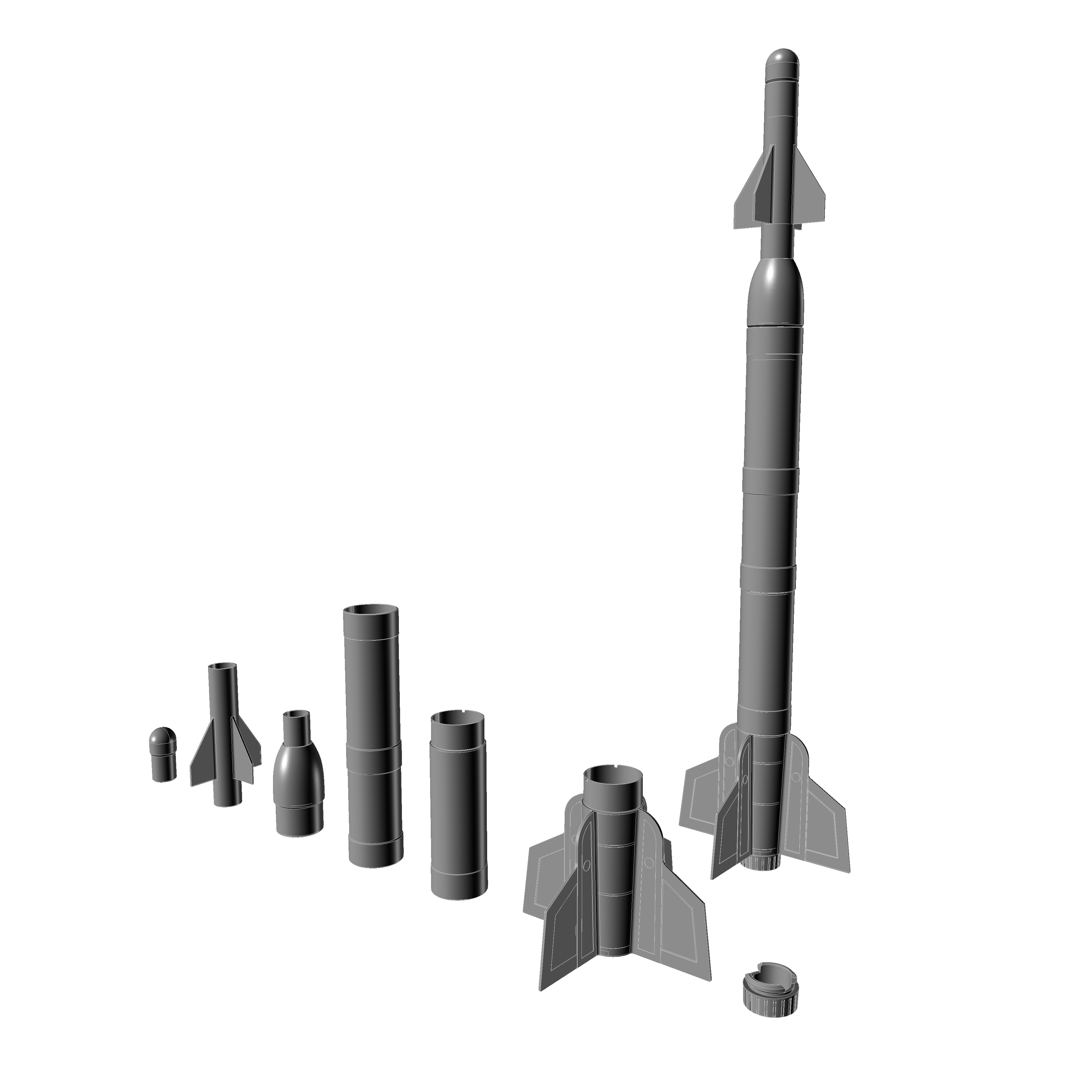 Bunker Buster Model Rocket by TperroneDesign Printables Store