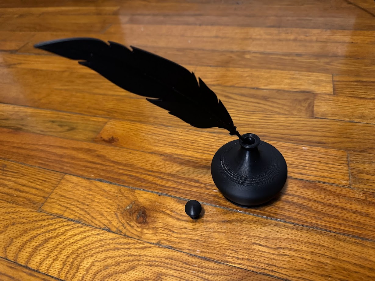 Raven Feather Quill and Inkwell by Kopp3D | Download free STL model ...