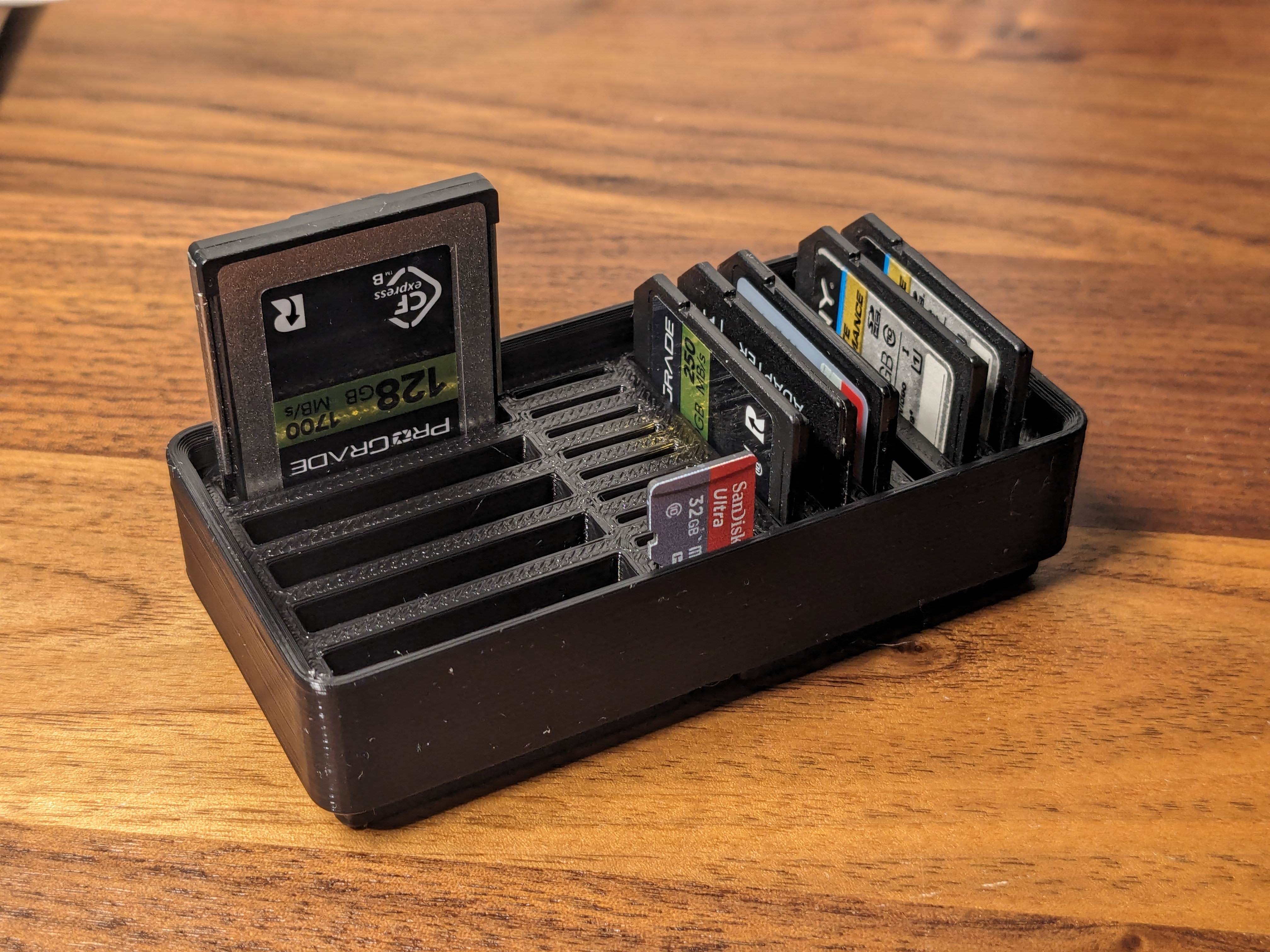 Gridfinity SDCard, Micro SDCard, and CFExpress Type B Holder