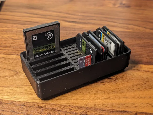 Gridfinity SDCard, Micro SDCard, and CFExpress Type B Holder