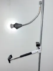 Modified Floor Lamp for Selfie Stick Mount, Power Strip & Lighting