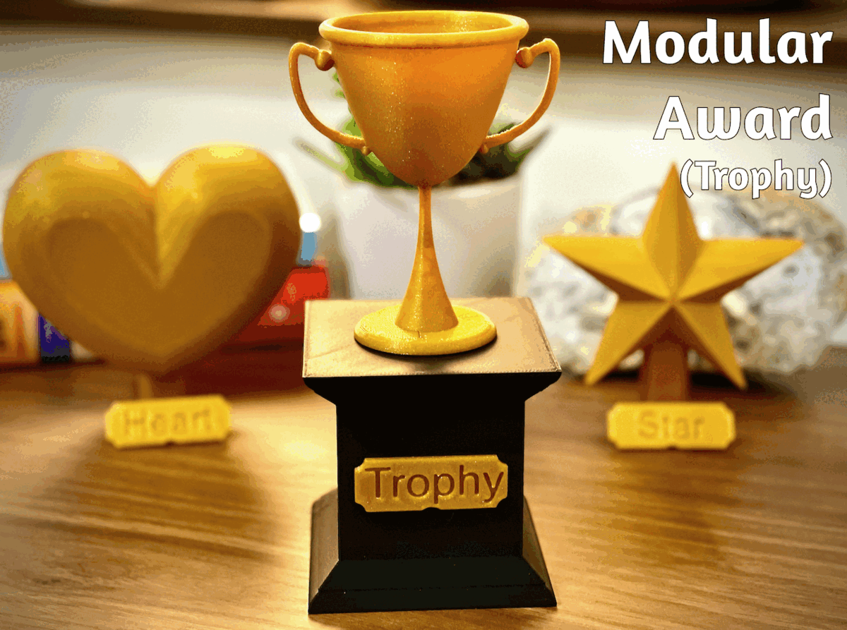 Modular Award (Trophy, Heart, or Star) by JKSantos Download free STL