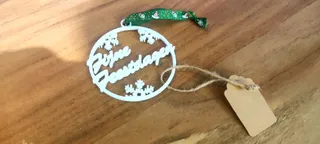 Christmas tree ornament "Fijne Feestdagen" (Dutch / Nederlands)