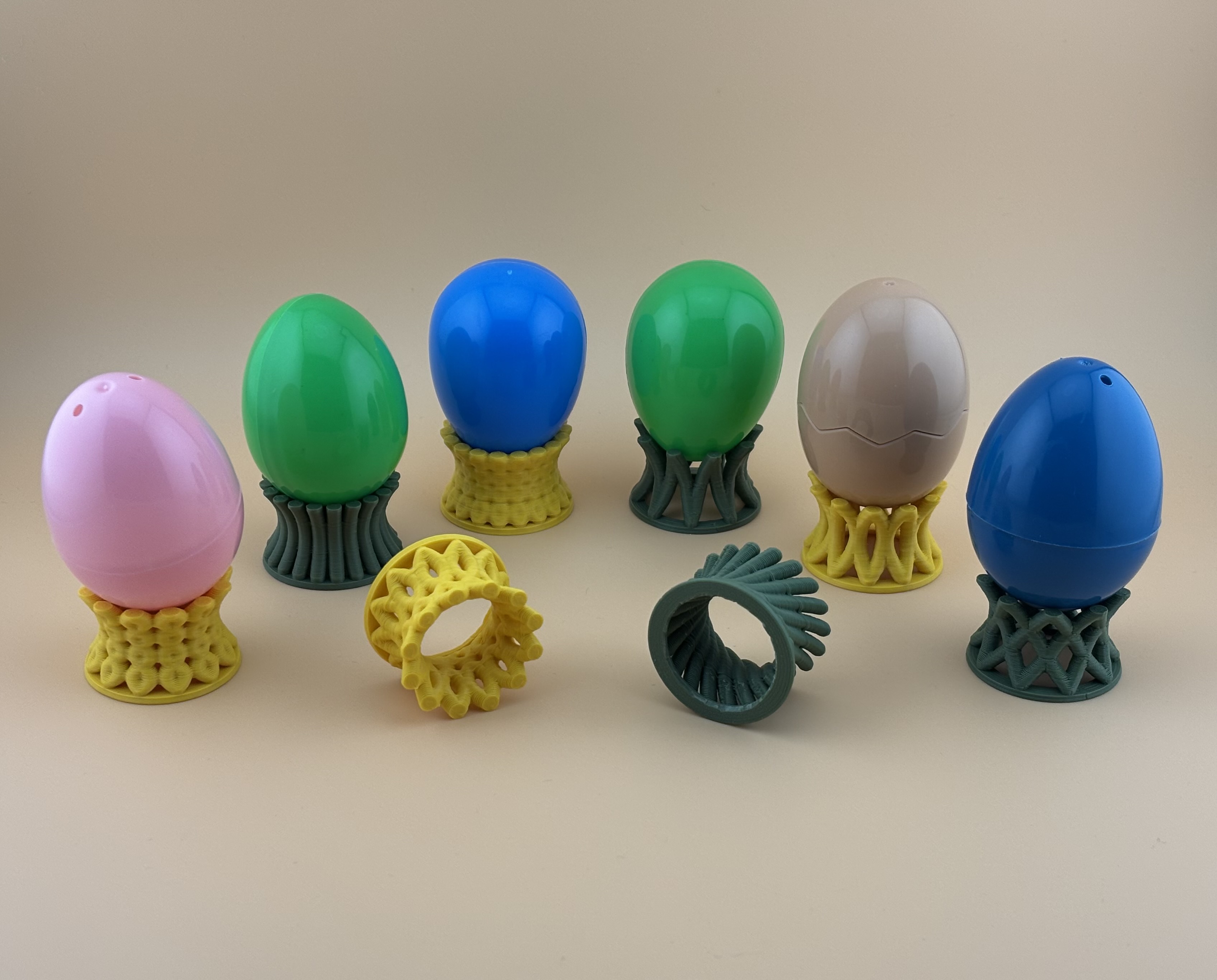 Geometric Crown Easter Egg or Ball Holder Set - Multiple Pattern Styles