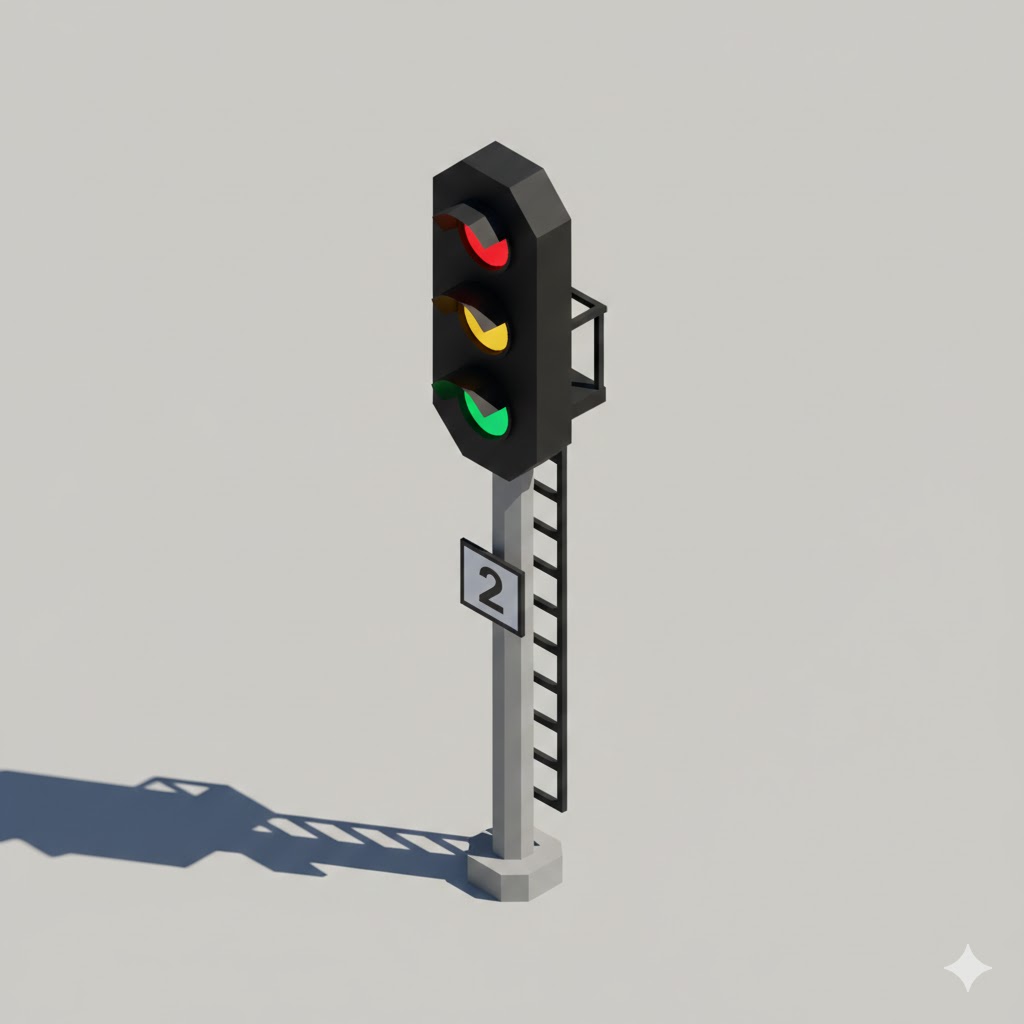 Low Poly Train Signal