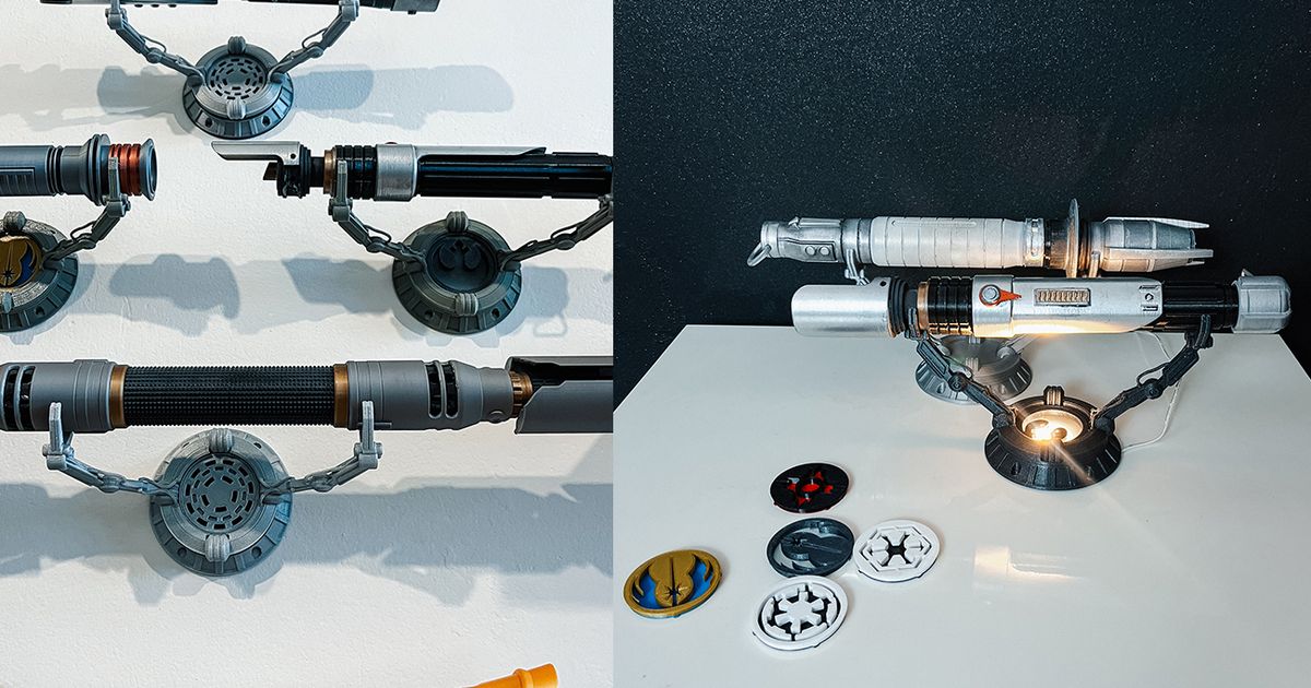 Star Wars Lightsaber Holder and wall mount by 3Demon Download free STL model Printables