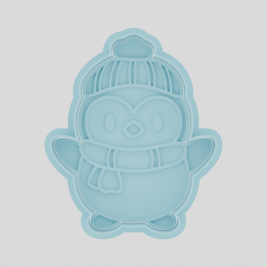 penguin cookie cutter and stamp Christmas