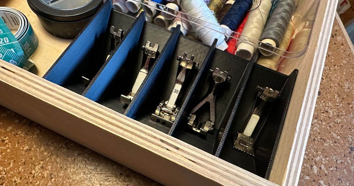 Sewing Machine Foot storage box by mkienle Download free STL model