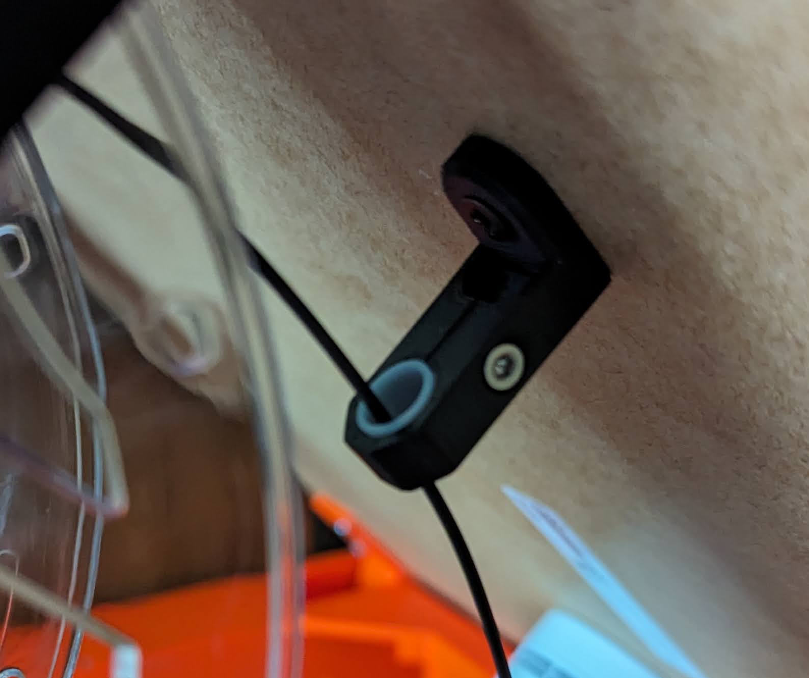 Small PTFE filament guide - Lack ceiling/wall mount