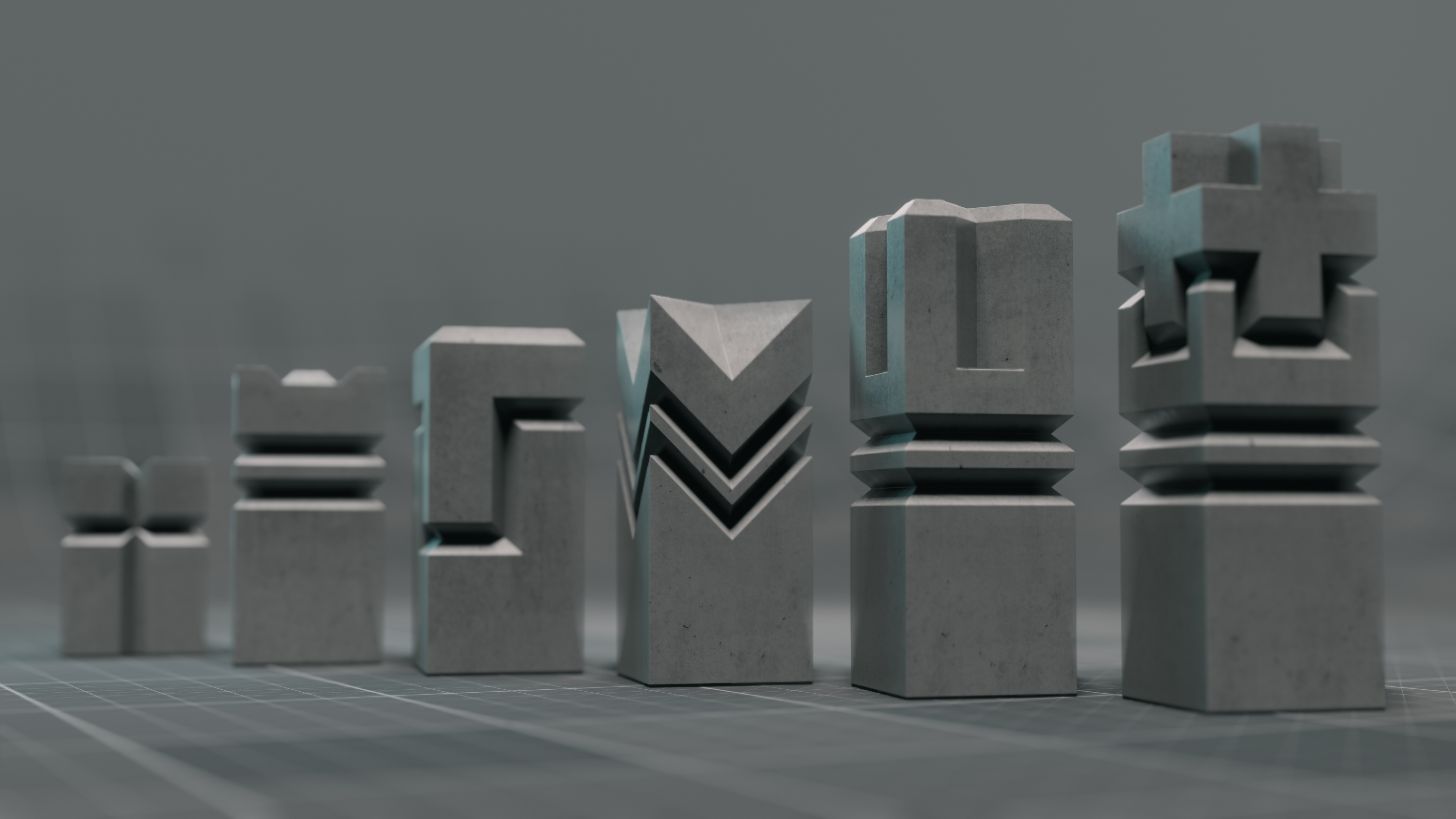 Neobrutal Chessmen