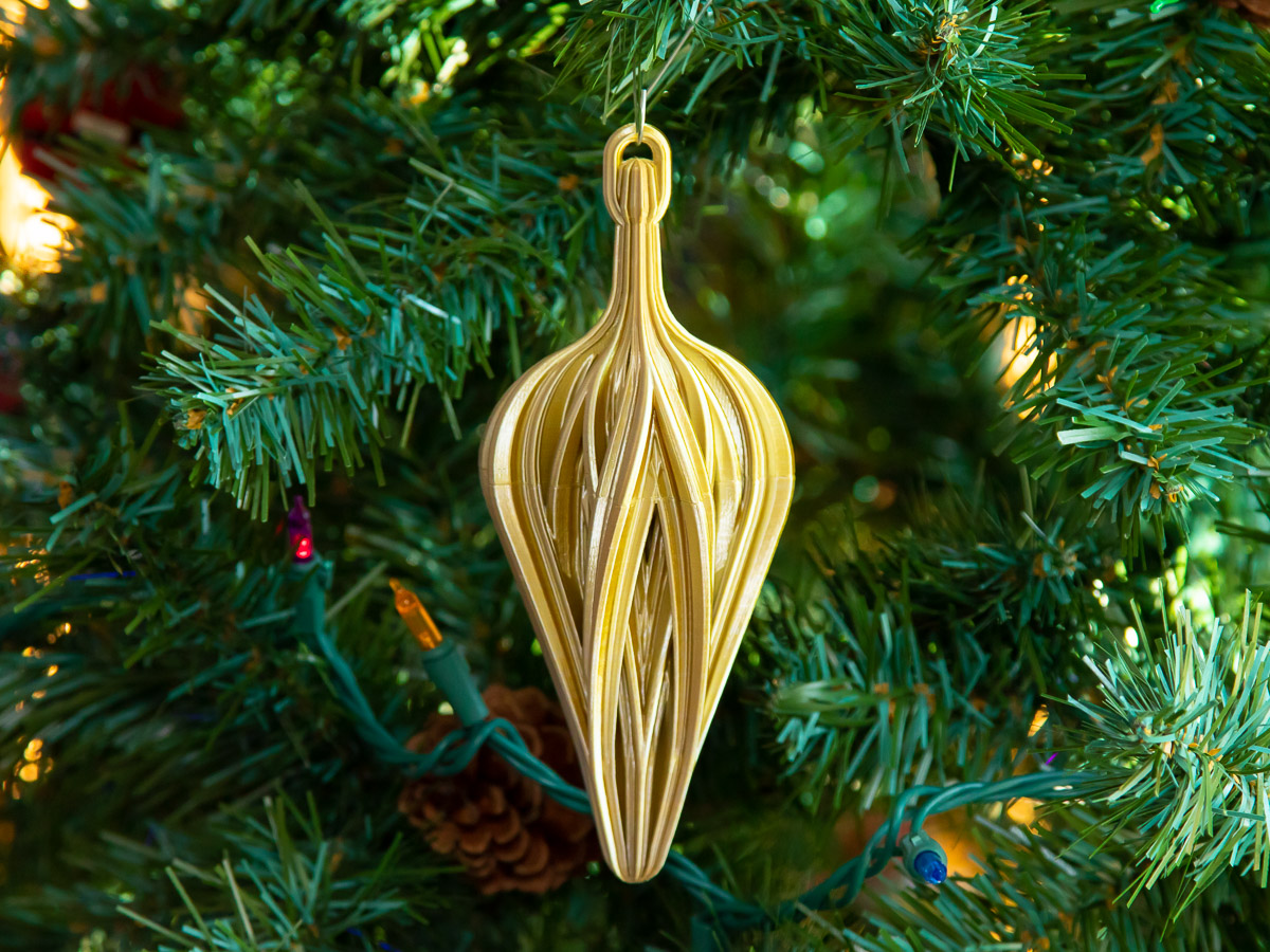 Zigzag Teardrop Christmas Ornament