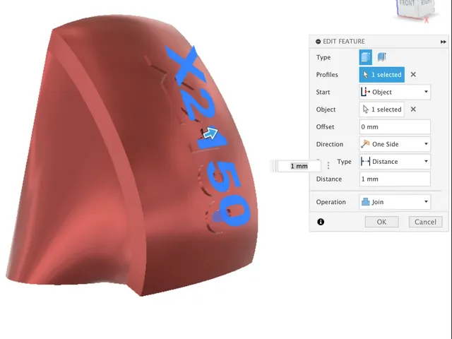 YARQM: Using extrude to emboss in Fusion 360 example