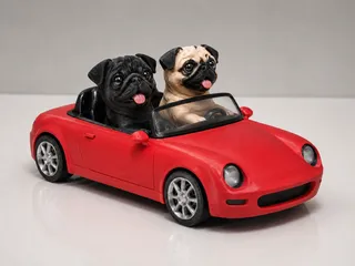 Möpse im Auto/Pugs in the car